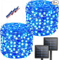Solar String Lights Outdoor, 2-Pack Total 80FT 200 LED Solar Christmas Twinkle Lights Outside Waterproof Copper Wire 8 Modes Solar Fairy Lights for Garden Tree Party Birthday Christmas Decor (Blue)