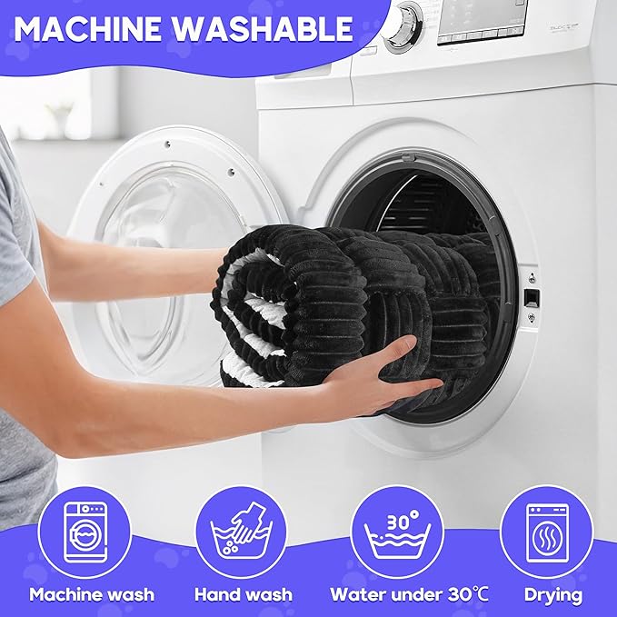 Dog Car Bed Mat, Non-Slip Backseat Extender Pet Blanket, Plaid Dog Bed for Trucks, Sedans & Large SUVs, Chew-Resistant Travel Pad for Dogs, Easy Clean & Scratch-Proof & Comfort (56"x28.7") Black-Mewly Pet