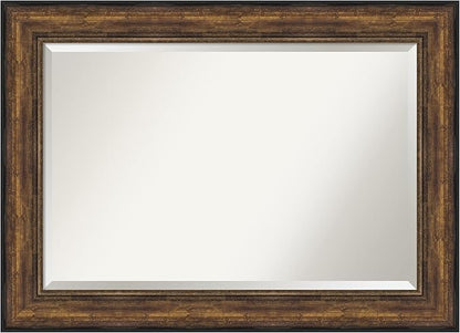 Amanti Art Bronze Bathroom Mirror for Over Sink, 32x44 Ballroom Bronze Rectangle Vanity Mirror, Large Traditional Frame, Hangs Horizonally and Vertically, Bathroom Wall Decor, Beveled Edge