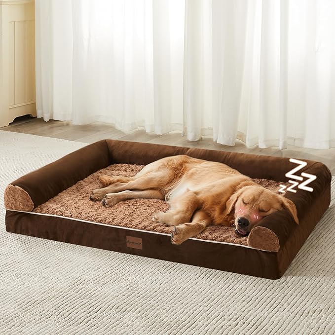 BFPETHOME Dog Beds for Large Dogs, Orthopedic Dog Bed for Medium Large Dogs,Big Waterproof Couch Pet Bed with Removable Washable Cover-Mewly Pet