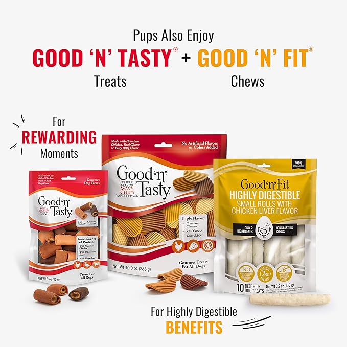 Good ‘n’ Fun Triple Flavor Kabobs Chews for All Dogs, 48 Ounces, Treat Your Dog to Chews Made from Beef Hide, Real Chicken, Pork Hide, Duck and Chicken Liver-Mewly Pet