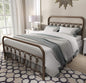YALAXON Vintage Sturdy Full Size Metal Bed Frame with Headboard and Footboard Basic Bed Frame No Box Spring Needed，Antique Brown