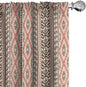 Ambesonne Southwestern Window Curtains, Traditional Vertical Borders Inspired by Prehistoric Art Ikat Style, Lightweight Decorative Panels Set of 2 with Rod Pocket, Pair of - 28" x 63", Brown Coral