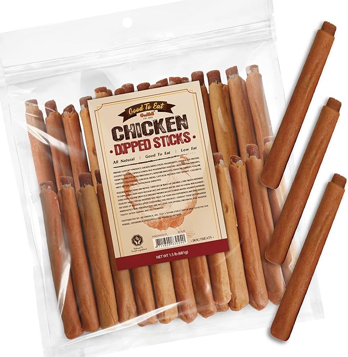 Gootoe Chicken Dog Treats – Chicken Dipped Sticks 1.5 lb – All Natural, Grain-Free, Low Fat, Premium Training Chews, Healthy & Easily Digestible-Mewly Pet