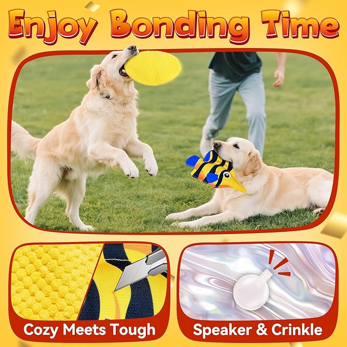 KIPRITII 12-Pack Large Dog Chew Toys for Aggressive Chewers - Includes Indestructible Chew Bone, Interactive Tug Toys, Squeaky Toys, Great for Medium & Large Breeds Dog-Mewly Pet