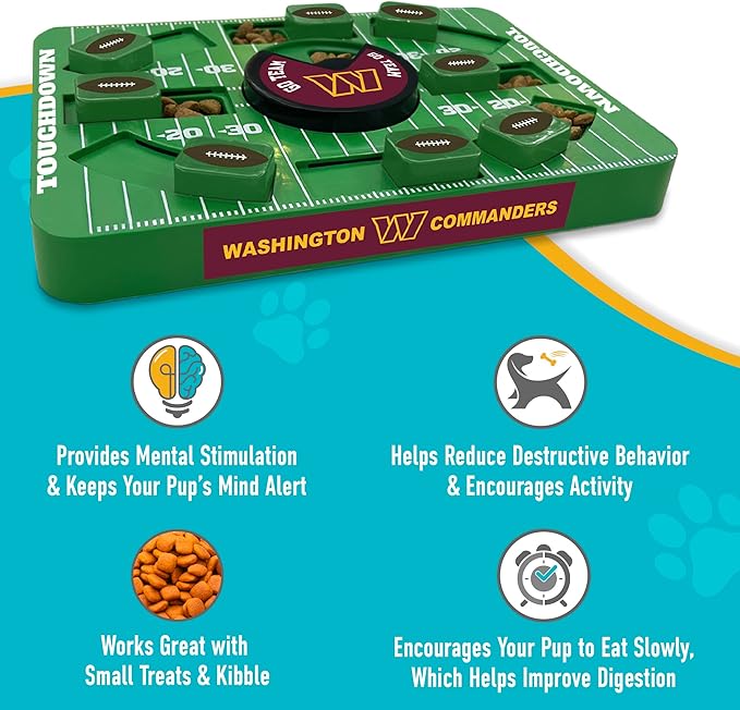 Pets First NFL Washington Commanders Large Puzzle Toy, Dog Puzzle Treat Toy, New Large Size, Interactive Dog Treat Toy, Dog Slow Feeding Toy-Mewly Pet