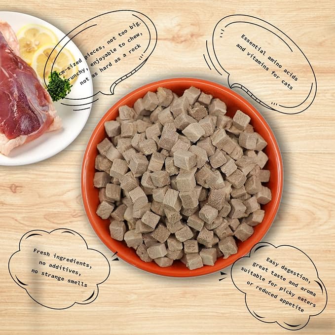 Freeze Dried Cat Treats - 100% Duck Breast Grain Free Raw - Natural Balance Limited Ingredient High Protein Cat Snack 115g/4.1oz - Picky Eater Challenger-Mewly Pet