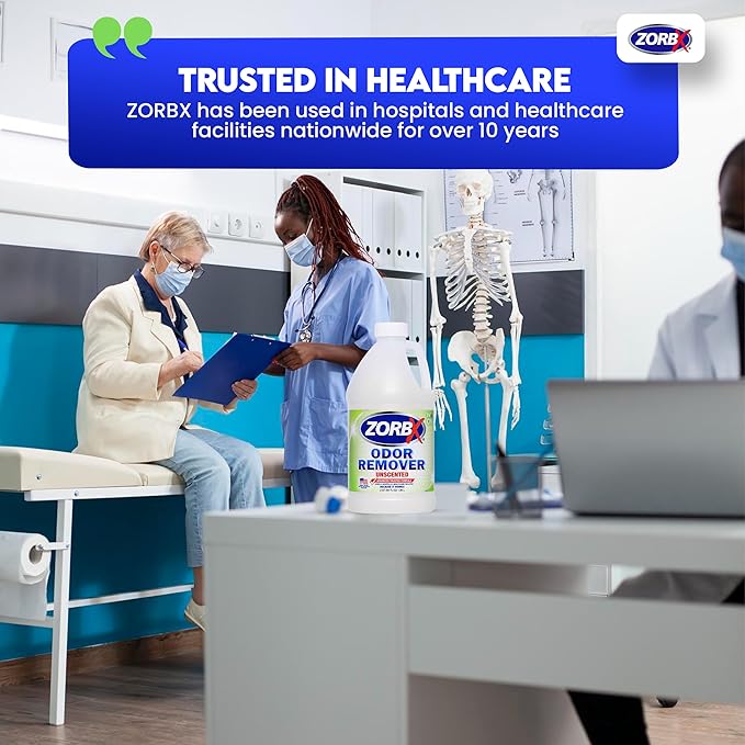 ZORBX Unscented Odor Eliminator for Strong Odor 64 oz - Used in Hospitals & Healthcare Facilities - Advanced Trusted Formula, Fast-Acting Odor Remover Spray for Dog, Cat, House & Carpet-Mewly Pet