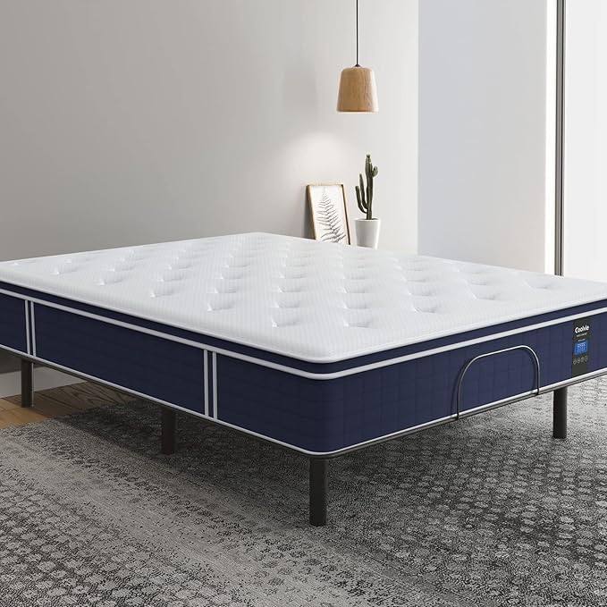 Coolvie California King Mattress in a box, Medium Firm 12 Inch Hybrid Cal King Mattress with Pocket Spring, Pressure Relief, Cooling, Personalized Support for Heavy People, CertiPUR-US® Certified Foam
