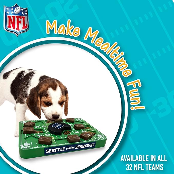 Pets First NFL Seattle Seahawks Puzzle Toy, Interactive Dog Puzzle Treat Toy-Mewly Pet