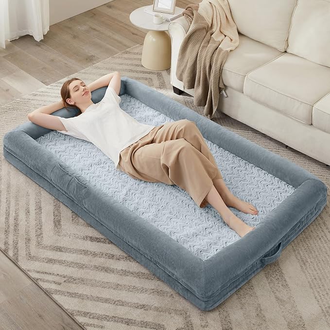 WNPETHOME Human Dog Bed for Adult, Washable Dog Couch with Removable Waterproof Cover, Orthopedic Large Pet Sofa Bed with Bolster Sides for Sleeping-Mewly Pet