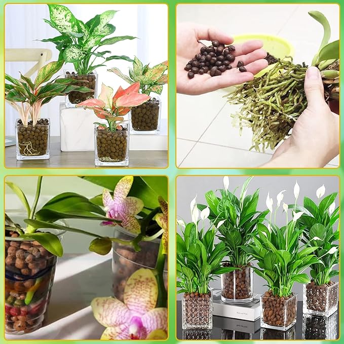 Halatool 18LB Hydroton Clay Pebbles for Plants 4mm-16mm Lightweight Hydro Leca Balls for Potted Plants Hydroponics Gardening Orchids Drainage Decoration Aquaponics Aquariums-Mewly Pet