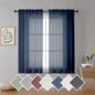 OVZME 2 Panels Sheer Navy Blue Curtains 54 Inches Length Window Treatment for Kitchen, Elegant Airy Transparent Curtain Draperies Rod Pocket for Kids Living Room, Each 42 Width 54 Length