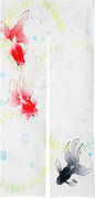 Noren Japanese Style Doorway Curtain with a Picture of Japanese Goldfish Printed on it (pattern1)