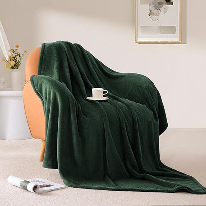 BEAUTEX Fleece Throw Blanket for Couch Sofa or Bed， Throw Size Soft Fuzzy Plush Blanket, Luxury Flannel Lap Blanket, Super Cozy and Comfy for All Seasons (Emerald Green, 50" x 60")