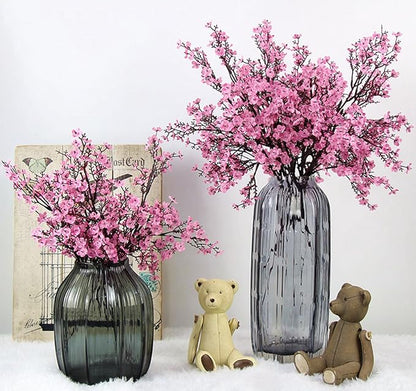 JAKY-Global Babys Breath Fabric Cloth Artificial Flowers 6 Bundle European Fake Silk Plants Decor Wedding Party Decoration Bouquets Real Touch DIY Home Garden(Pink)