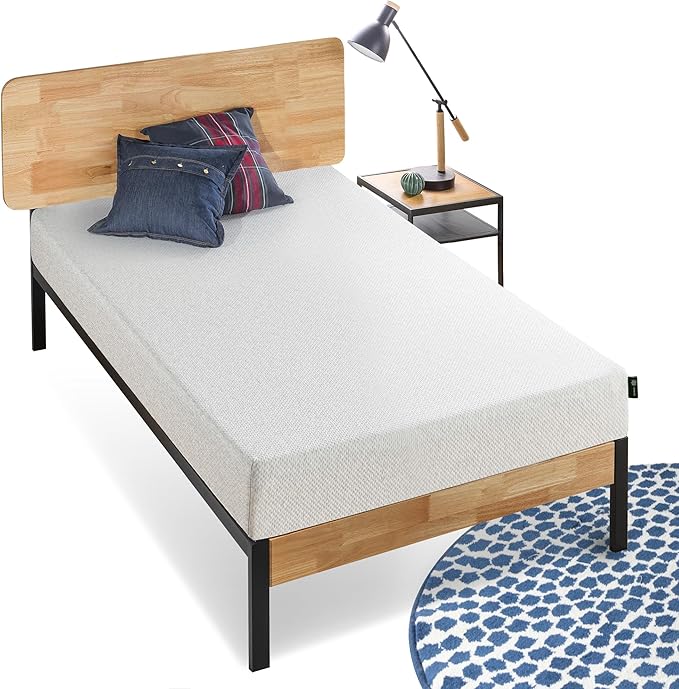 ZINUS 8 Inch Ultima Memory Foam Mattress, Twin, Fiberglass Free, Pressure Relieving, CertiPUR-US Certified, Mattress in A Box, White