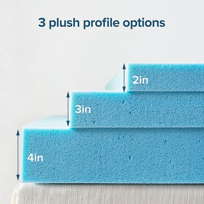 ZINUS 4 Inch Green Tea Cooling Gel Memory Foam Mattress Topper, Smaller, More Convenient WonderBox Packaging, Cooling Gel Foam, Pressure-Relieving Design, CertiPUR-US Certified, King