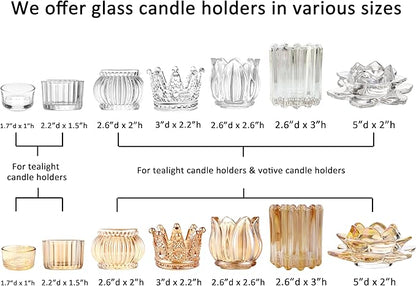 GOLDEAL 6Pcs Gold Votive Candle Holders, Thick Glass Tea Light Candle Holder Bulk, Tealight Candle Jars for Wedding Table Decor, Party Supplies, Bridal Shower Decorations, Centerpieces for Tables