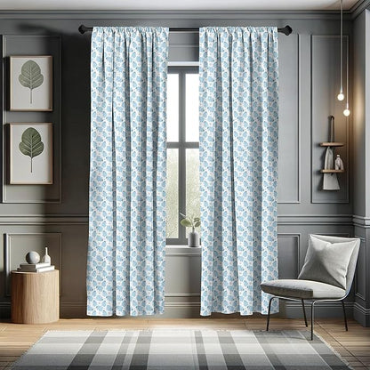 Ambesonne Animal Cartoon 2 Panel Curtain Set, Happy Smiling Pattern with Dots Animal, Lightweight Window Treatment Living Room Bedroom Decor, Pair of - 28" x 84", Pale Blue Sky Blue White
