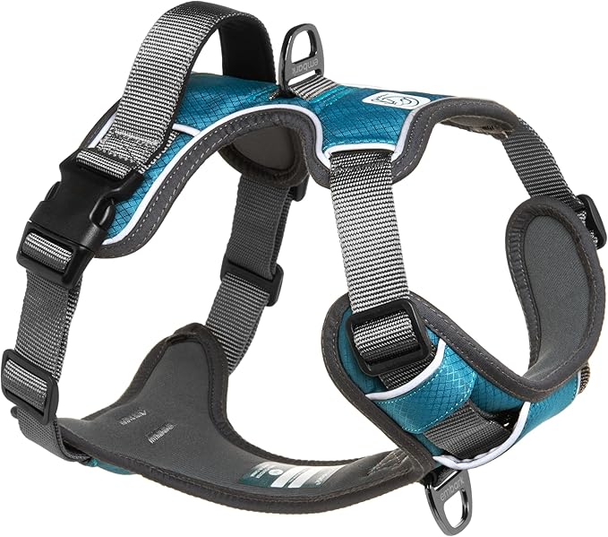 Embark Adventure Dog Harness, Reflective Trim No Pull Dog Harness Medium Sized Dogs - Military Grade Nylon, Front Clip with Gel Lined Handle.-Mewly Pet