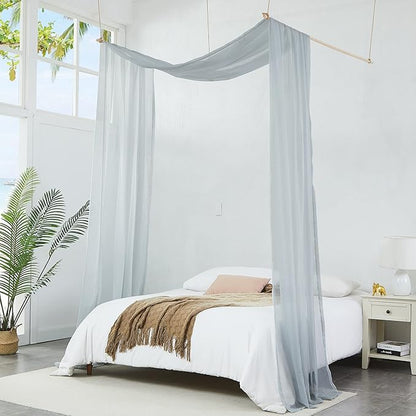 Warm Home Designs 30 Feet Long Gray Silver Window Scarf. These XXL Length Valance Window Scarves 54 X 360 Inches in Size. Great as Bed Canopy or Wedding Arch Draping Fabric. AM Silver 360"