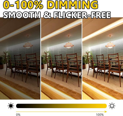 EMITEVER COB LED Strip Lights Warm White, 3000K Tape Light 25ft Premium High Density, DC 24V, 300+Lumens/ft, 3600LEDs/Spool, Ra 90+, 3W/ft, UL Listed 5 Year Warranty (Power Supply Sold Separately)
