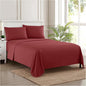 RV Queen Bed Sheets - Breathable Luxury Sheets with Full Elastic & Secure Corner Straps Built In - 1800 Supreme Collection Extra Soft Deep Pocket Bedding Set, Sheet Set, RV Short Queen, Burgundy