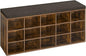VASAGLE CUSTOS Collection - Shoe Bench, Storage Bench with Padded Seat, Entryway Bench with 15 Compartments, for Bedroom, 11.8 x 41.3 x 18.9 Inches, Rustic Brown and Chestnut Brown ULHS15BX