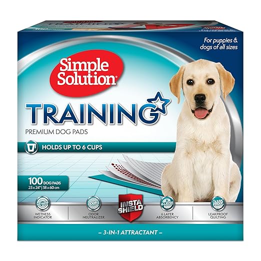 Simple Solution Puppy Training Pads – Large Leak-Proof Potty Pads for Dogs – Disposable with Odor Control and Absorbent Core for Floor Protection – 23 x 24 Inches – 100 Count-Mewly Pet