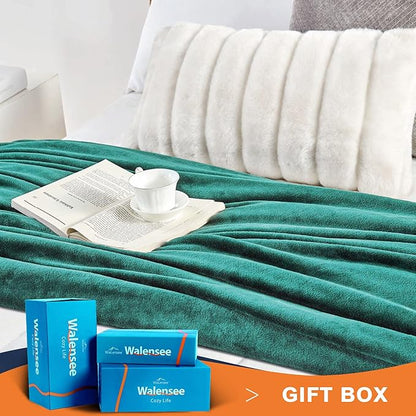 Walensee Fleece Blanket Plush Throw Fuzzy Lightweight (King Size 108x90 Emerald Green) Super Soft Microfiber Flannel Blankets for Couch, Bed, Sofa Ultra Luxurious Warm and Cozy for All Seasons