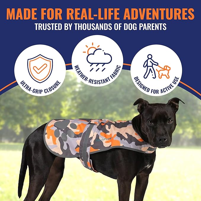 Dog Reflective Vest – Hi-Vis Fluorescent Visibility That Helps to Safeguard Your Pet On/Off Leash in Urban & Rural Areas (Camo, X-Small)-Mewly Pet