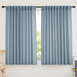 RYB HOME Semi Sheer Curtains for Small Window Doorway, Thick Linen Burlap Half Privacy Machine Washable Natural for Cafe Kitchen Glass Door, W 52 x L 45 inch, 2 Pcs, Dusty Blue
