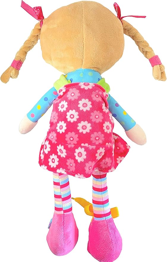 Sugar Snap Plush Learn to Dress Doll for Toddlers - 15" - for 2 Year Old Girl - Montessori