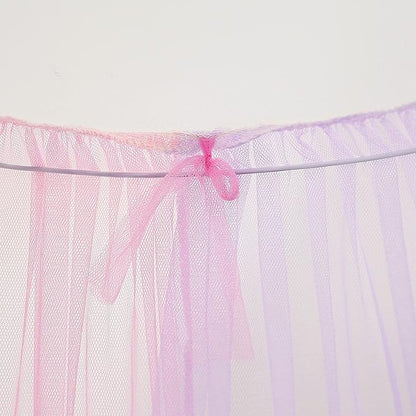 Rainbow Bed Canopy with Lights - Girls Room Bed Netting for Twin, Single, Full, Queen Size Beds - Reading Corners Room Décor