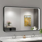48x28 Inch LED Bathroom Mirror with Lights, Black Metal Framed LED Mirror for Bathroom, 3 Colors and Stepless Dimmable Wall Mounted Lighted Bathroom Vanity Mirror, Anti-Fog, Memory