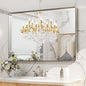 LOAAO 48X32 Inch Brushed Nickel Bathroom Mirror, Rounded Rectangle Silver Metal Frame Mirror, Brushed Nickel, Anti-Rust, Shatter Proof, Hangs Horizontally or Vertically