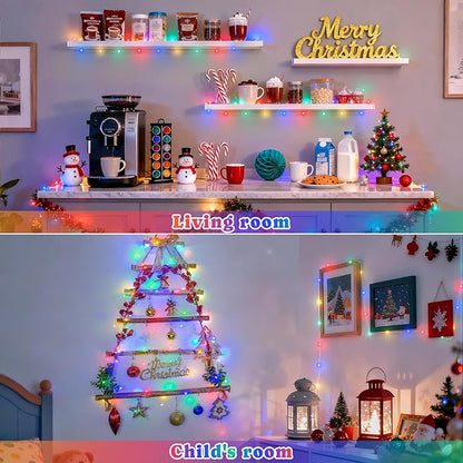 JMEXSUSS 2 Pack Multicolor Fairy Lights Battery Operated, Total 200 LED 66ft Indoor Christmas Twinkle Lights with Remote, 8 Modes Multicolor String Lights for Bedroom Wedding Birthday Party