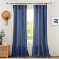 RYB HOME Sheer Curtains for Bedroom - Linen Textured Semi Sheer Curtains for Living Room Boys Nursery Patio Sliding Glass Door Sunlight Filtering, Wide 52 inch x Long 90 inch per Panel, 1 Pair