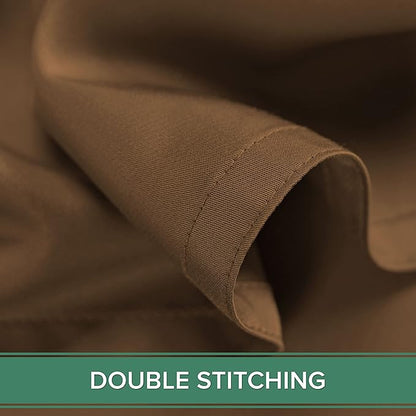 Queen Sheets by Pure Bamboo, Genuine 100% Organic Viscose Derived from Bamboo Bed Sheet Set, Luxuriously Soft & Cooling, Double Stitching, Lifetime Quality Promise (Queen, Coconut Husk)