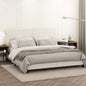 FURINNO Pessac PU Leather Upholstrered Platform, King, White