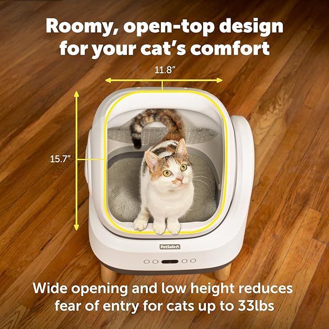 PetSafe ScoopFree OpenSky Automatic Self-Cleaning Cat Litter Box – Advanced Odor Control – App Controlled with Health Monitoring – Works with Any Litter – Up to 2 Weeks of Hands-Free Cleaning-Mewly Pet