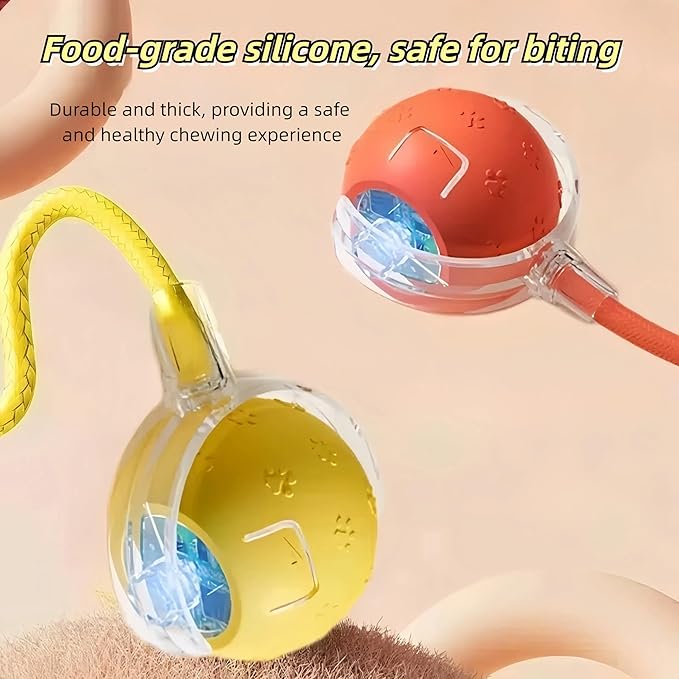 Interactive Cat Toy Ball – Automatic Electric Rolling Ball with Chirping Bird Sounds, Motion-Activated Indoor Toy for Kittens and Cats, Fun Exercise Play (Yellow)-Mewly Pet