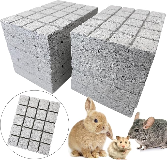 Hamiledyi 10PCS Rabbit Scratching Pad Bunny Lava Grinding Claw Board Small Animal Foot Pad Hamster Chew Toys for Gerbil Chinchilla Hedgehog Guinea Pig Cage Accessories-Mewly Pet