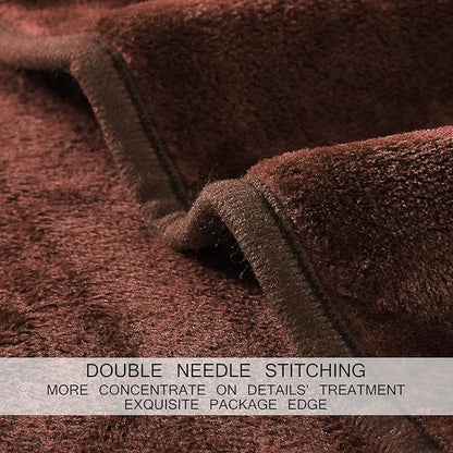 HOZY Soft Blanket King Size Fleece Warm Fuzzy Throw Blankets for The Bed Sofa Lightweight 350GSM Chocolate 90"*108"