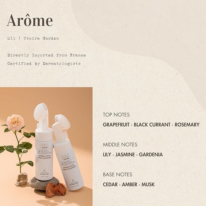 YUKIMI Premium Amino Acid Paw Cleanser with Silicone Bristle Brush for Dogs & Cats | Dermatologist Certified Hypoallergenic | Hydrating, Soothing, Deodorizing, Moisturizing | pH Balanced - 5.0 Fl Oz-Mewly Pet