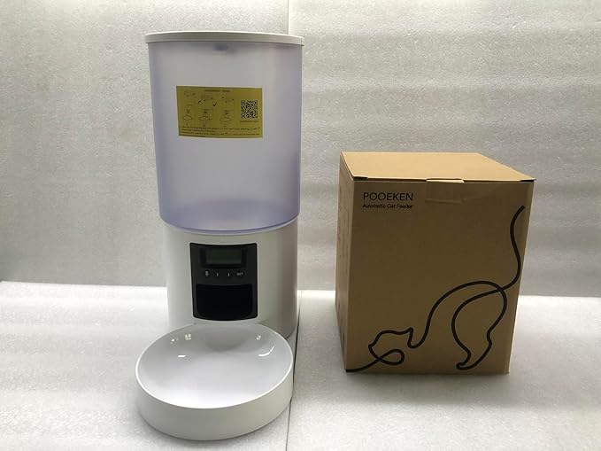 Automatic Cat Feeder Food Dispenser: 6L Timed Small Dog Dry Food Dispenser with 10s Voice - Distributeur Nourriture Chat Hund Programmable - Auto Pet Feeder with 1-6 Meals White-Mewly Pet