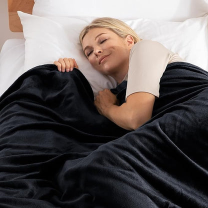 Exclusivo Mezcla Fleece Blanket Twin Size for Bed, Super Soft and Warm, All Season Use, Cozy, Plush, Lightweight, 60x80 Inches Black