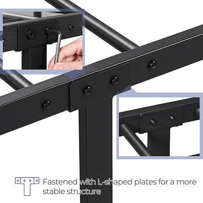 Yaheetech Classic Metal Platform Bed Frame Mattress Foundation with Victorian Style Iron-Art Headboard/Footboard/Under Bed Storage/No Box Spring Needed/Twin XL Size Black