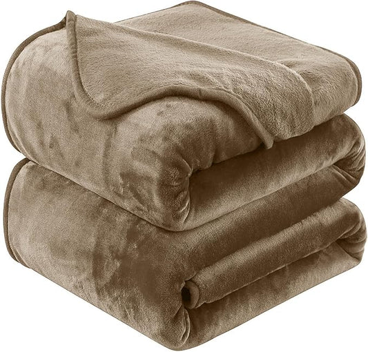 Soft King Size Blanket for All Season Warm Fuzzy Microplush Lightweight Thermal Fleece Summer Autumn Fall Winter Spring Blankets for King Calking Bed Couch Sofa,90x108 Inches,Taupe